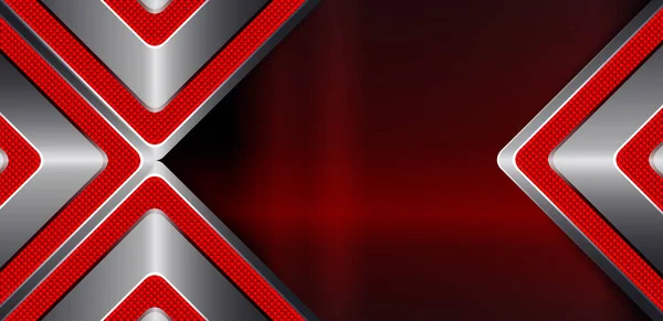 Flèches Métal Avec Une Bordure Sur Fond Rouge Texturé — Image vectorielle