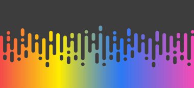 Dikey yuvarlak çizgileri olan soyut çok renkli çizimler.