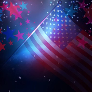 Amerika 'nın ulusal sembolü olan ABD bayrağının unsurlarıyla kaotik kompozisyon.