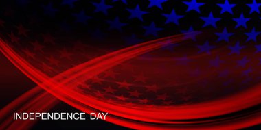 Abstract illustration of American flag, USA national symbol, chaotic banner.