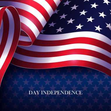 Amerika 'nın ulusal sembolü ABD' nin dalgalı bayrağı..