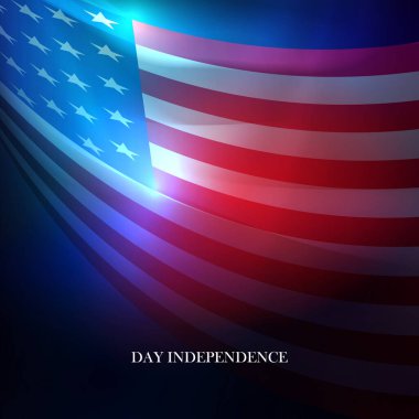 Amerika 'nın ulusal sembolü kıvrımlı Amerikan bayrağıyla muhteşem bir kompozisyon..