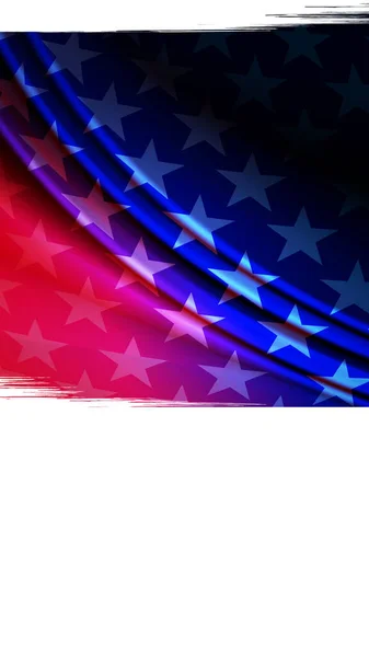 Illustratie met USA vlag, nationaal symbool van Amerika, design element — Stockvector
