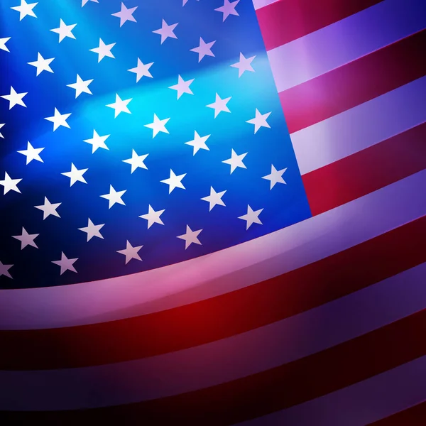 Superbe bannière avec le drapeau de l'Amérique, symbole national des États-Unis — Image vectorielle
