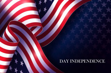 Dalgalı Amerikan bayrağıyla resim, Amerika 'nın ulusal sembolü.