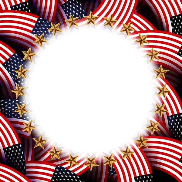 Composition Drapeau Des États Unis Symbole National Américain Cadre Lumineux — Image vectorielle