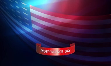 Amerika 'nın ulusal sembolü, kıvrımlı Amerikan bayrağıyla muhteşem bir bayrak..