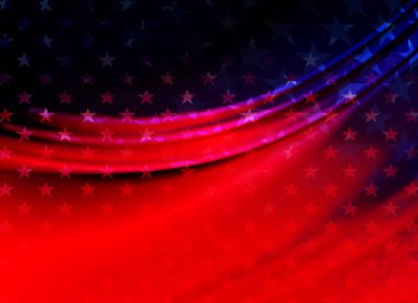 Amerikan bayrağının soyut çizimi, ABD ülkesinin ulusal sembolü, kaotik bayrak.