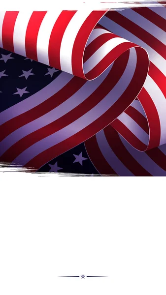 Amerikan Bayrağıyla Bayrak Amerika Nın Ulusal Sembolü Tasarım Unsuru — Stok Vektör