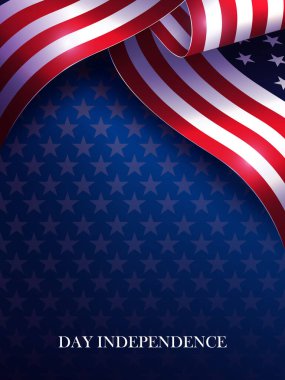 Amerika 'nın ulusal sembolü dalgalı ABD bayrağıyla kompozisyon.