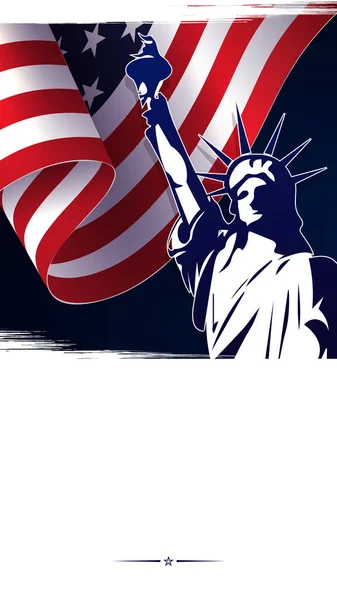 Banner Mit Usa Flagge Nationalsymbol Amerikas Designelement — Stockvektor