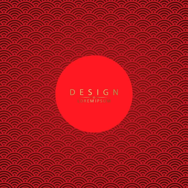 Red Background Wavy Pattern Frame Isolated — Archivo Imágenes Vectoriales