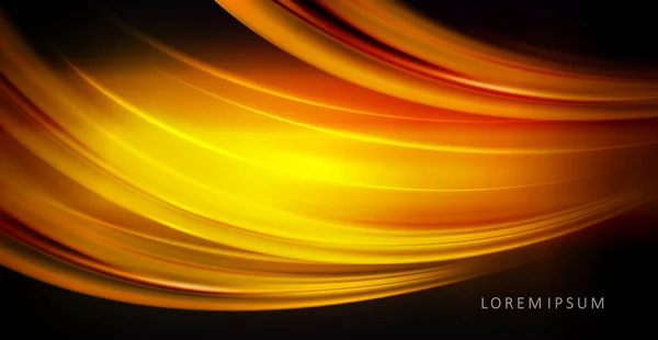 Abstract Golden Waves Glitter Effect Black Design — Vector de stock