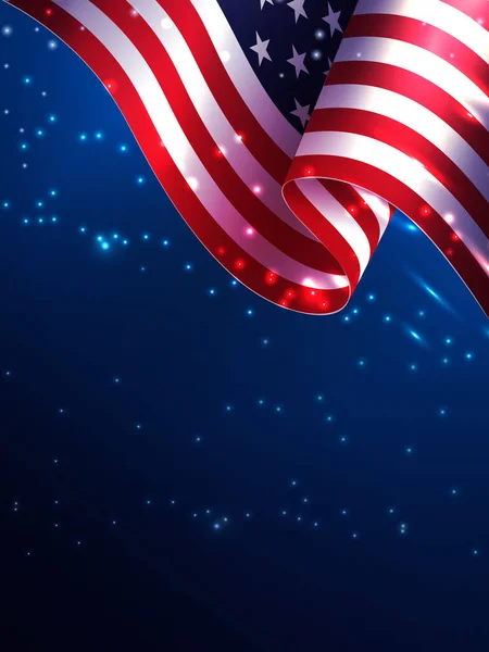 Gorgeous Composition Curved Usa Flag Sparkling Mosaic — Stockvektor