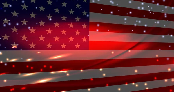 Parlak Parıltılı Parıltılı Amerikan Bayrağının Soyut Çizimi — Stok Vektör