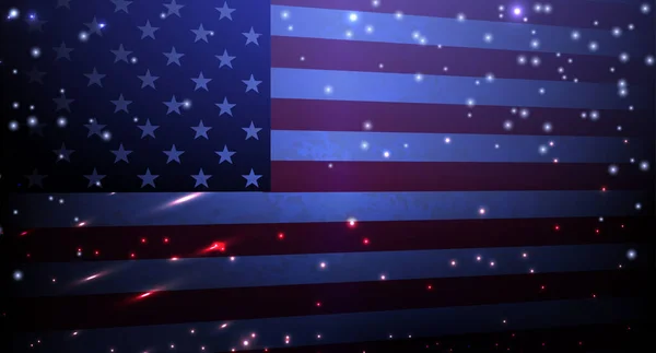 Abstract Composition Flag America Bright Sparkling Glitter — Stockový vektor