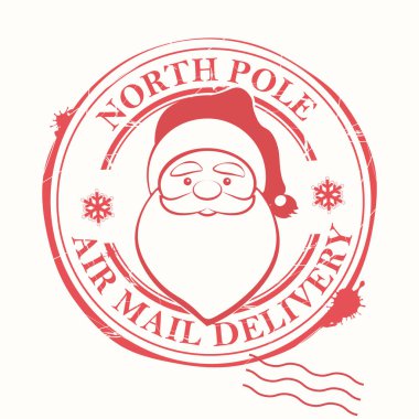 Yuvarlak bir iz. Üzerinde Noel Baba 'nın tasarım bileşeni olan bir şapka var..