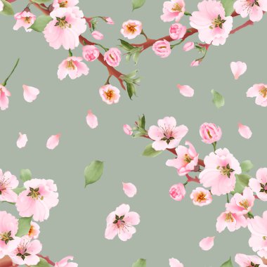 Beautiful cherry blossom seamless pattern