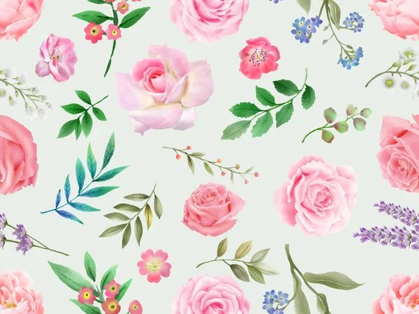 Beautiful Seamless Pattern Floral Design — Stockvector