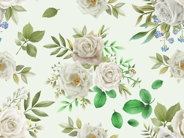 Elegantes Nahtloses Muster Mit Weißen Blüten — Stockvektor