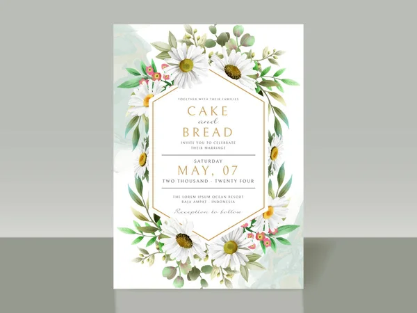 Güzel beyaz çiçek düğün davetiyesi seti