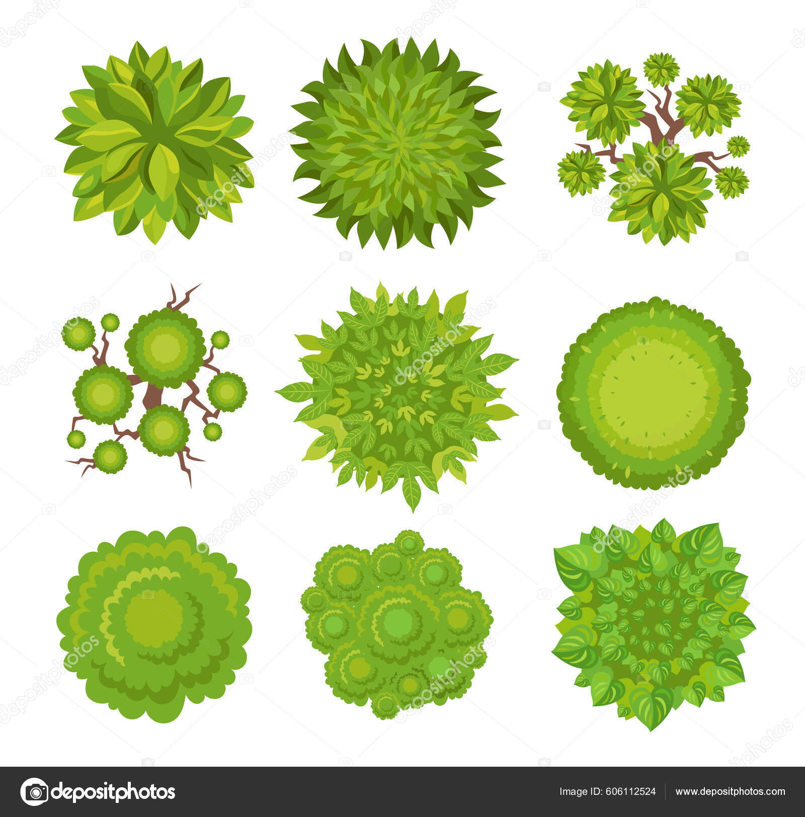 Tree birdseye view Vector Art Stock Images | Depositphotos