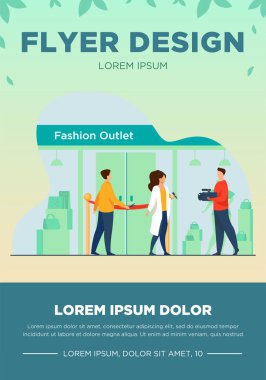 Outlet açılış töreni vektör şablonu tasarımı