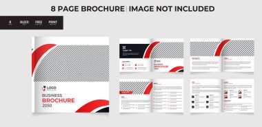 Creative business 8 page square brochure template design