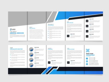 Medikal ve Hastane broşür tasarım şablonu, Modern kapak broşürü tasarım şablonu
