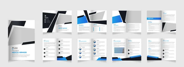 팜플렛 Template Healthcare Annual Report Hospital Business Profile Template Layout — 스톡 벡터