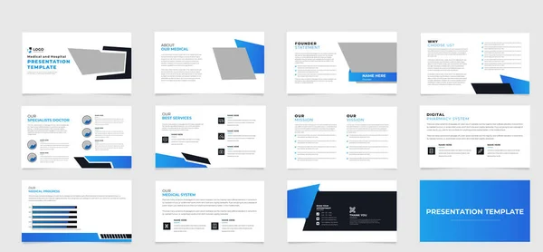 Шаблоны Презентаций Медицинского Бизнеса Корпоративные Элементы Инфографики Шаблонов Презентаций — стоковый вектор