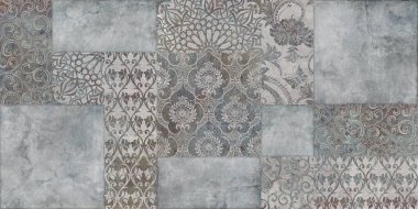 Bir duvar fayansının ayrıntıları, dekoratif çimento dokusu, yama kalıbı