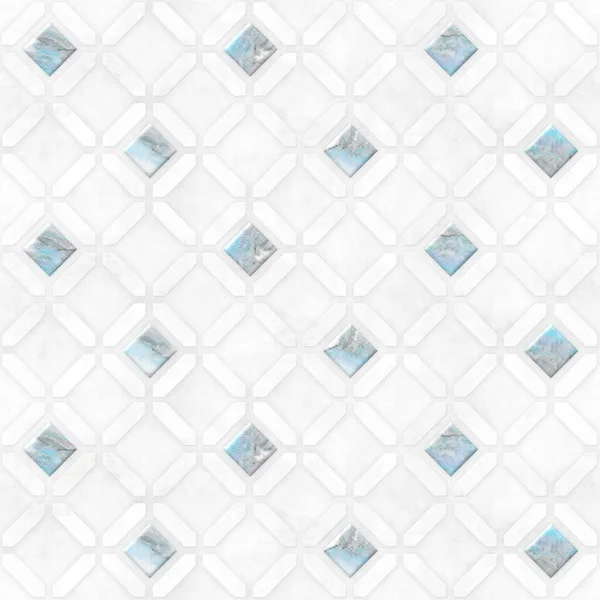 Sem Costura Geométrica Abstrata Com Padrão Pedras Azuis — Fotografia de Stock