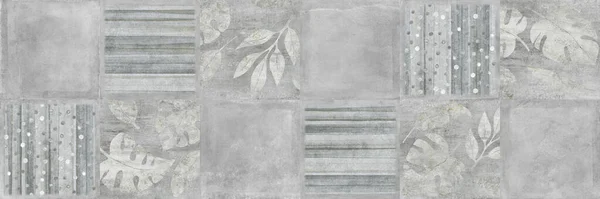 Φύλλα Γραμμές Μοτίβο Τσιμεντένια Υφή Διακοσμητικό Σχέδιο — Φωτογραφία Αρχείου