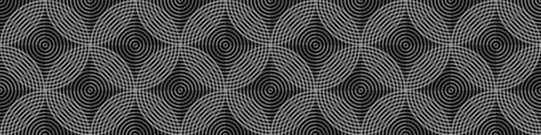 Black lines circular pattern, seamless background