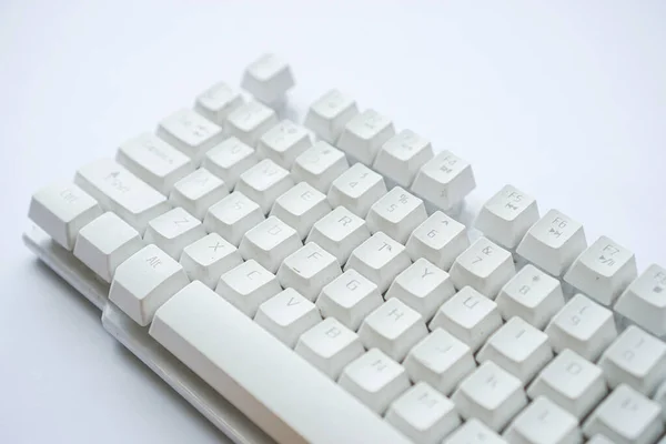 Használt Fehér Számítógép Billentyűzet Hogy Nem Használják Amíg Poros Lesz — Stock Fotó