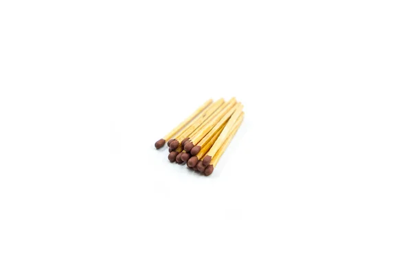 Collection Matchsticks Neatly Arranged Isolated White Background — Stock Photo, Image