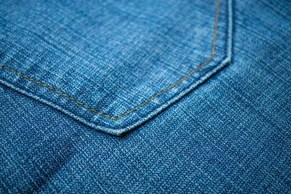 Tessuto Blu Jeans Sfondo Texture Con Cuciture Dettagli Vista Vicino — Foto Stock