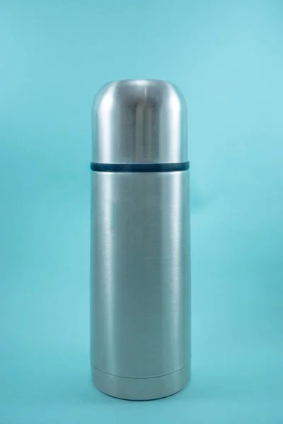 Recipiente Para Vaso Botella Agua Caliente Termo Acero Inoxidable Aislada — Foto de Stock
