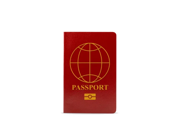 Czerwony Paszport Białym Tle — Zdjęcie stockowe