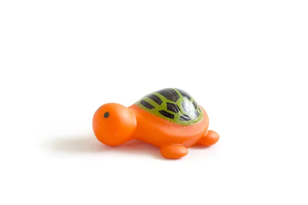 Brinquedo Criança Tartaruga Borracha Laranja Usado Para Jogar Tomar Banho — Fotografia de Stock