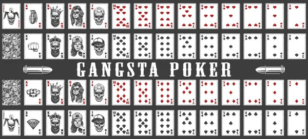 Gangsterns Kortlek Vektorillustration — Stock vektor