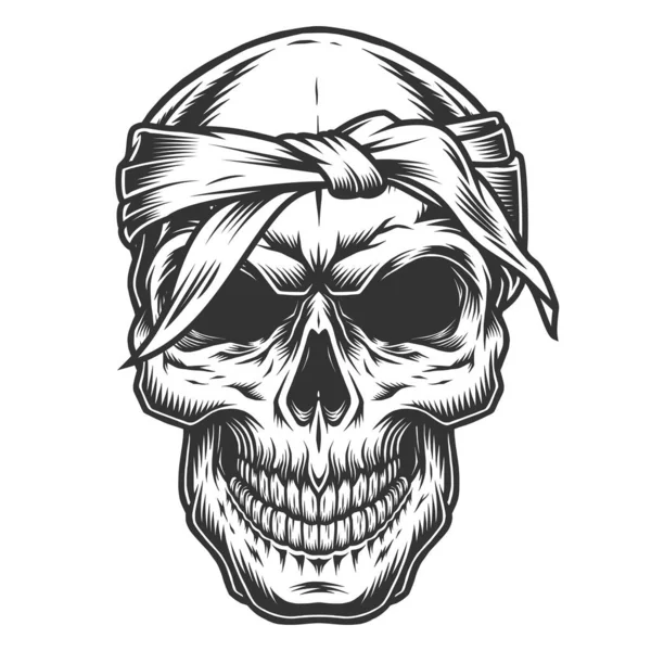 Crâne Stule Vintage Avec Patch Illustration Vectorielle — Image vectorielle