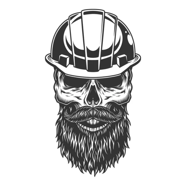 Cráneo Casco Minero Ilustración Vectorial — Vector de stock
