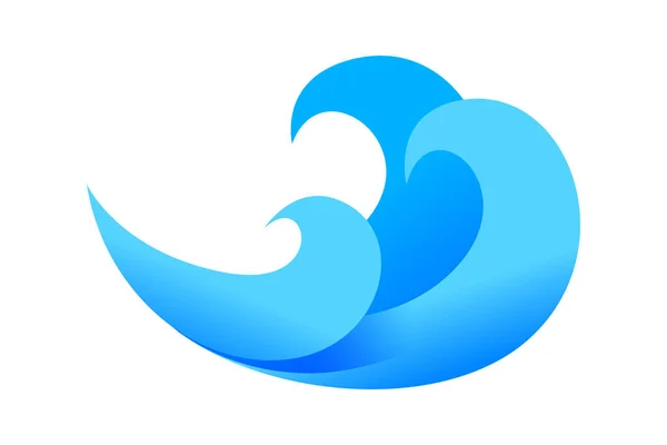 Wasserwelle Grafik Einfach Ozeanwelle Symbol Aqua Symbol — Stockvektor