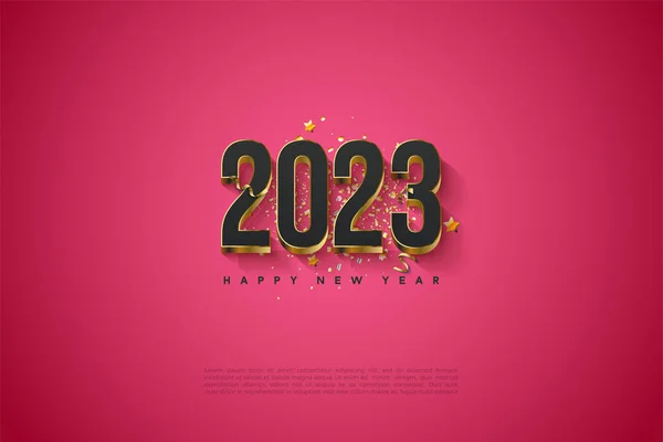2023 2023 Sfondo 2023 Nuovo Anno 2023 Felice Anno Nuovo — Vettoriale Stock