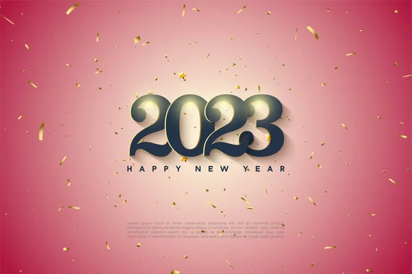 2023年背景2023年新年2023年新年の幸せなイベント新年の背景 — ストックベクタ