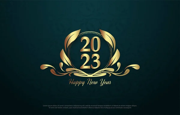 2023年背景2023年新年2023年新年の幸せなイベント新年の背景 — ストックベクタ