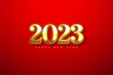 Mutlu yıllar 2023 Parlak lüks altın rakamlarla