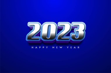 Mavi arkaplanda gümüş numara 2023